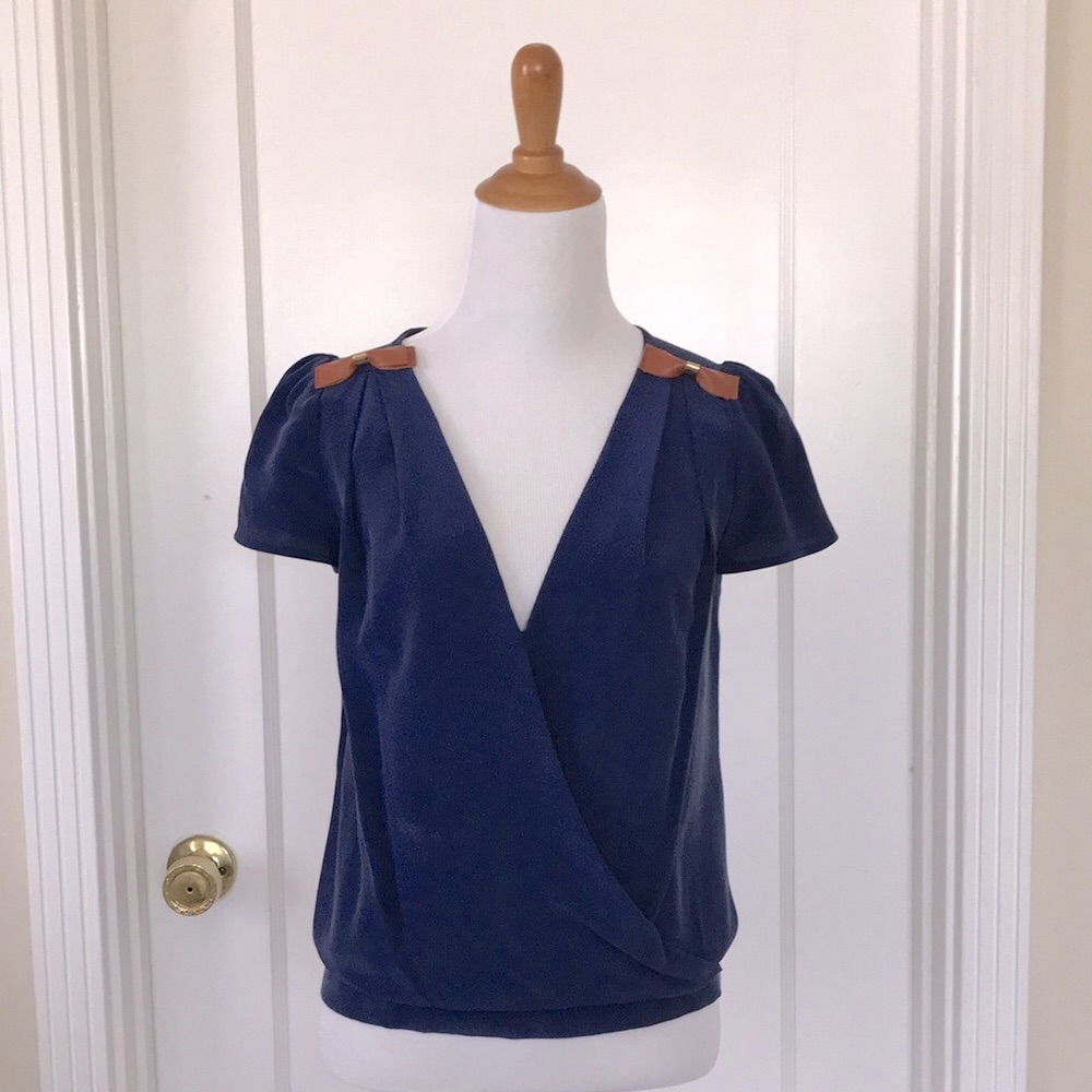 New Maje Silk Larson Nuit Blouse